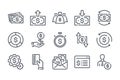 Money and payment line icons. Royalty Free Stock Photo